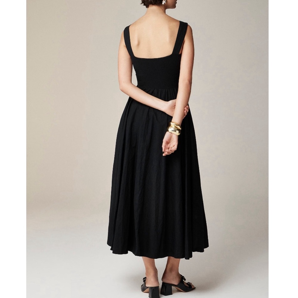 J. CREW Black Sweetheart tank dress with poplin skirt CA647 - Picture 3 of 10